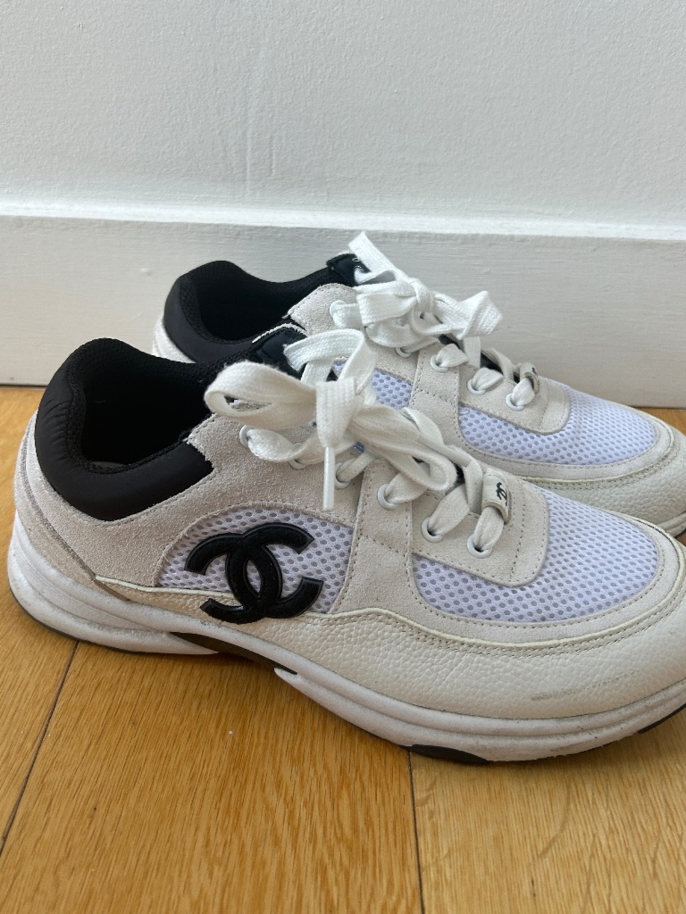 CC Chane Sneaker Black and White Mesh